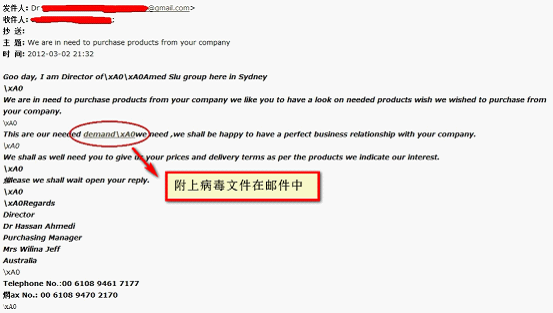黑客偽造郵件欺騙收件人點擊