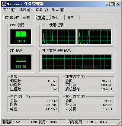 cpu使用率100% 現象